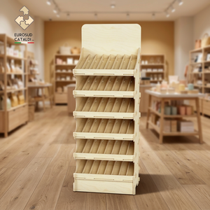 Espositore da esposizione in legno EUROSUD CATALDI Made in Italy betulla altezza 175 cm per negozi e supermercati - Product Image 4