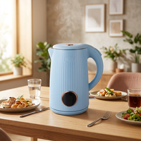 Bouilloire électrique sans fil portable en acier inoxydable, arrêt automatique, protection contre l'ébullition à sec, capacité de 1,6 à 2,0 L, utilisation à domicile ou à l'hôtel