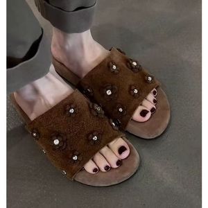 Sandales en peau de mouton de haute qualité, sandales polyvalentes antidérapantes à semelle épaisse pour femmes, tendance - Product Image 2