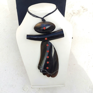 Trendy Handcrafted Polished Buffalo Horn Necklace for Women Natural Embrace Fashion Jewelry Sets Engagement Weddings Parties - Product Image 1