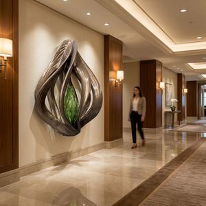 Escultura de Acero Inoxidable con Pétalos de Flor Blanca Grande, Moderna, Pintada, Resistente a la Intemperie, Elegante Decoración Floral para Jardín, Parque o Centro Comercial - Product Image 5