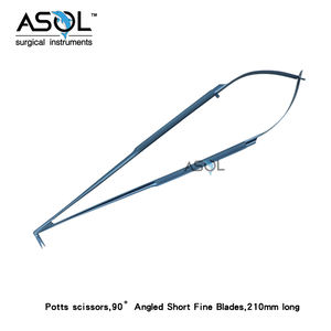Titânio Potts Tesoura 90 ° Angular Microcirurgia Punho Redondo Tesoura Microvascular - Product Image 2
