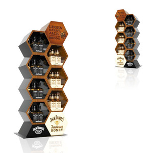 Tùy chỉnh cửa hàng bằng gỗ mật ong <span class=keywords><strong>Rack</strong></span> hiển thị với tầng khán đài và kệ đơn vị - Product Image 6