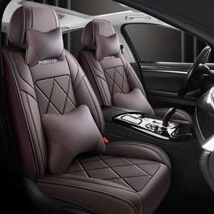 2025 yeni dört mevsim evrensel beş koltuklu araba koltuğu tamamen kapalı dokuz kare deri modeli arabalar için zarif stil kapakları - Product Image 5