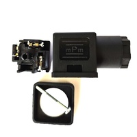 Connecteur de bobine de vanne solénoïde DIN 43650 Forme A 2P+E, prise femelle noire, DIN 43650A AC DC IP65 avec LED, pièce de vanne solénoïde