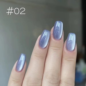เจลตาแมวสีฟ้าใสแบบน้ำแข็ง ประกายมุกสีฟ้า-ม่วง สำหรับตกแต่งเล็บในฤดูหนาว - Product Image 4