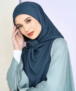 2023 New arrivals jacquard rayon light weight airy breathable plain soft woven muslim textured rayon shawl hijab