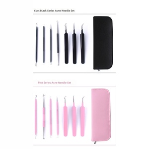 KHC 7 Piece Blackhead Extraction <b>Needle</b> Set Stainless Steel Acne Remover Face Skin Care Tool Kit with Zipper <b>Case</b> - Product Image 4