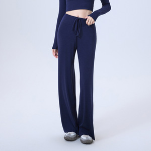 Pantalon de sport respirant, taille haute, extensible dans les quatre sens, ample, amincissant, drapé, pour la course à pied en plein air, le yoga, jambe droite - Product Image 6