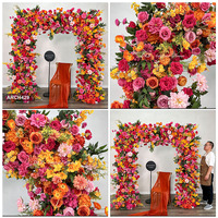 DKB Décoration de toile de fond de mariage sur mesure en gros, arrangement floral d'arche en fleurs artificielles, arches de fleurs artificielles pour mariage