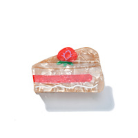 Pince à cheveux en acétate, série Desserts Glacés Thème Dessin Animé, design unique et élégant, pince requin, accessoire premium de niche pour cheveux