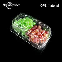 Boîte de conditionnement en plastique transparente BOPS OPS PS, boîte à clapet, pour salade, collation, fruits, dessert, légumes, aliments, emballage en blister, jetable