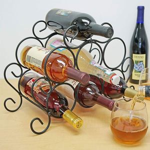 Porte-bouteilles empilable en fil métallique robuste, support de comptoir pour bouteilles de vin, rangement autoportant en métal pour bouteilles de vin - Product Image 4