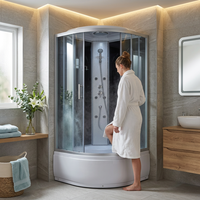 Cabine de douche numérique intelligente étanche avec base anti-fuite pour studio de location