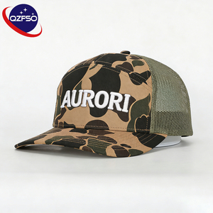 Casquette de baseball camouflage à 6 panneaux QZFSO, personnalisée, de haute qualité, avec logo imprimé, broderie, maille, style hip-hop, pour hommes - Product Image 1