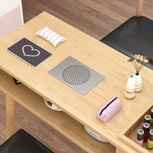 Ensemble table et chaise de <span class=keywords><strong>manucure</strong></span> professionnelle pour plusieurs personnes à 3 stations <span class=keywords><strong>avec</strong></span> lampe de table de <span class=keywords><strong>manucure</strong></span> et <span class=keywords><strong>aspirateur</strong></span> - Product Image 4