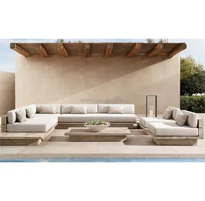 Canapé moderne Personnalisation Meubles Patio sectionnel en bois Set designs Extérieur luxe Canapé de jardin en teck