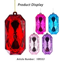 Benutzer definierte mehrfarbige Juwel Acryl Edelsteine und Kunststoff gespiegelte Rechteck Diamanten Anhänger Weihnachten Strass Party Party Home Decoration