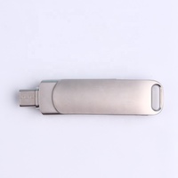 Smartphone Multi-Fungsi Baru Mini USB 2.0 OTG 3.0 4-in-1 PC Kecepatan Tinggi Tahan Air Flash Drive Logam Berputar Garansi 3 Tahun