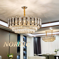 Plafonnier Lustre LED Moderne en Cristal de Luxe Gouttes de Pluie pour Salon