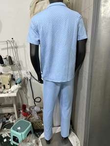 Ensemble deux pièces pour <span class=keywords><strong>homme</strong></span>, polo à manches courtes et <span class=keywords><strong>pantalon</strong></span> en jacquard uni, nouvelle collection été - Product Image 6