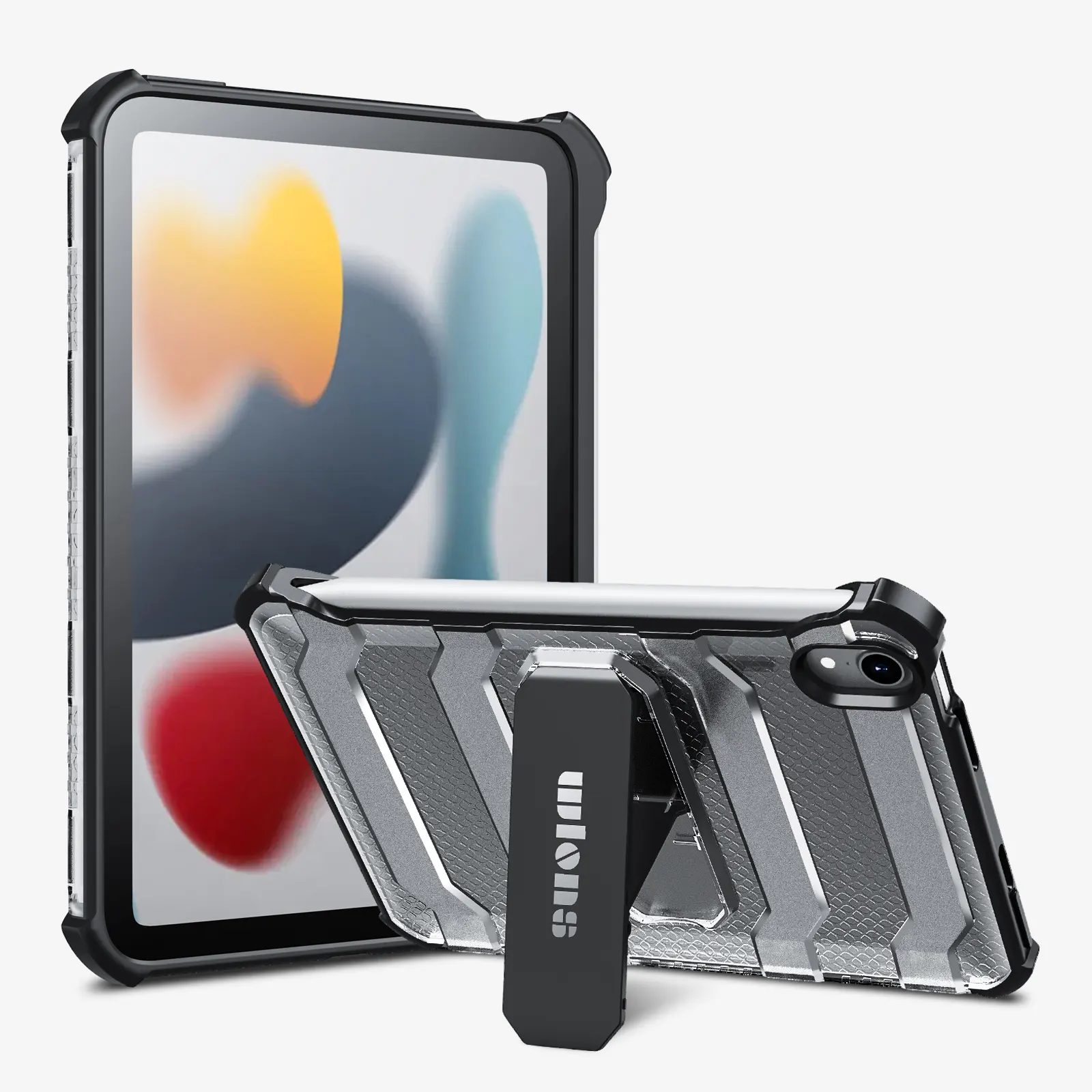 Kickstand darbeye dayanıklı kılıf arka kapak iPad Mini için 6, iPad mini için 6 ağır durumda