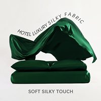 Ensemble de draps de luxe en Satin soyeux avec poche profonde