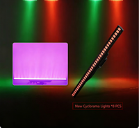8 luces LED lineales de 36*3W RGB E27 para ciclorama, luz de fondo, ambiente, efecto estroboscópico, luz de pared y barra de escenario con efecto de persecución
