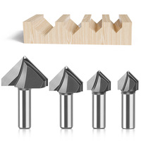 6mm et 1/4 "tige ronde 90 ° V Type routeur Bit 2 foret de rainurage et de coupe couramment utilisé sur la machine de gravure routeur Cutter