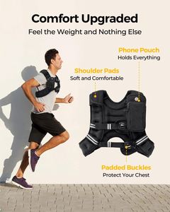 Veste lestée réglable en polyester 5kg/10kg/15kg pour hommes, idéale pour l'entraînement tactique, la force, l'endurance, la course à pied et le fitness - Grande Vente - Product Image 3