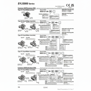 Colector de neumáticos SMC Pneumatics, piezas neumáticas de SS5YJ3-32-08-C4 - Product Image 1