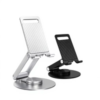 Support de téléphone rotatif en alliage d'aluminium, réglable à 360 degrés, pliable, support de bureau pour téléphone et tablette