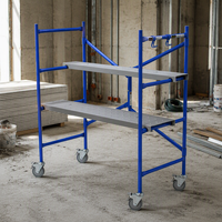 Échafaudage mobile Long Jv réglable sur roulettes, cadre en acier galvanisé, 1,2 m de hauteur x capacité de charge de 250 kg, pliable, résistant à la corrosion