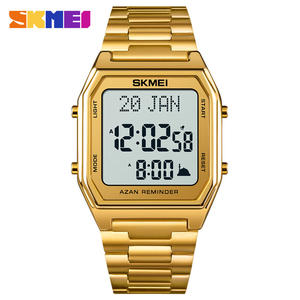 <span class=keywords><strong>SKMEI</strong></span> <span class=keywords><strong>1763</strong></span> Vente Chaude OEM Hommes Montre Numérique Exclusive Bracelet En Acier Inoxydable Lumineux Simple Priez Qibla Montre Décontractée Fournisseur - Product Image 3
