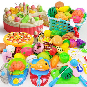 Ensemble de jouets pour enfants pour faire semblant de couper des fruits, jouets de cuisine en plastique pour pizza simulée, pour les enfants de 2 à 4 ans - Product Image 1