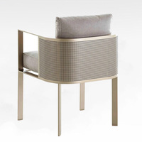 Ensemble de canapés d'extérieur en acier inoxydable, design nordique, coussins imperméables et résistants aux rayons UV, pour hôtel, villa, patio, terrasse, salon