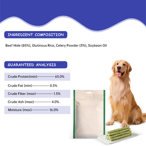 Golosinas para Perros OEM, Palitos Refrescantes de Aliento con Vegetales y Frutas (Sabor Apio) 100g, Limpian los Dientes Mientras se Muerden, Piel de Res Seleccionada Flexible - Product Image 4