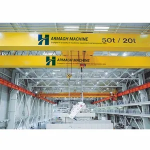 Derek Overhead Girder Ganda Model 10T/Qd5-50 Luar Ruangan Elektrik 30 Ton