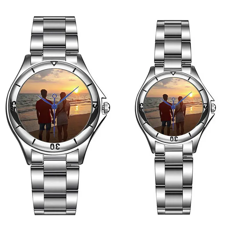 Personalized Watch With Custom Artwork On Face Custom Photo Printing Couple Watches Lovers Men Women Sublimation Watches
