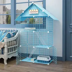 2024 Pet Free Combination Guardrail Indoor And Outdoor Cat Villa Elegant Pet Cage Supplies