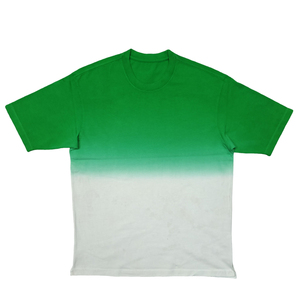 Camiseta de moda informal de dos tonos lavada con ácido para hombre, degradado, transpirable, de secado rápido, sólido, diseño de articulación de dos colores - Product Image 1