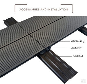 Terrasse en WPC contemporaine et solide avec surface à grain de bois, résistante aux UV, pour l'extérieur - Product Image 4