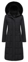 Manteau d'hiver pour femme, parka longue imperméable avec cordon de serrage à la taille, fermeture éclair et boutons, chaud pour l'hiver, vêtements d'extérieur pour femmes par temps froid