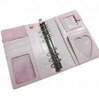 Cuaderno de Tela con Estampado de Corazones Rosados, A6, de Hojas Sueltas, Agenda, Planificador Estudiantil, Carpeta, Cartera