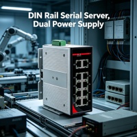 Servidor de Dispositivos en Serie con Montaje DIN, Precio Mayorista, 4 Puertos RS485 RS422 a TCP/IP, Riel de 35mm, Aislamiento de 2KV, DC 9-36V, Sin Ventilador, Metálico