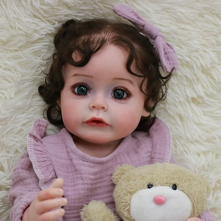 Adorable Sue-sue 55cm Bebe Reborn Dolls pintado a mano princesa bebé con pelo enraizado muñeca Juguetes