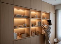 Éclairage LED intégré pour armoire, canal en aluminium pour éclairage de placard, penderie, étagère, intensité réglable, abat-jour en plastique écologique YB1013-24