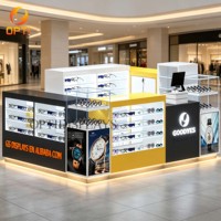 Kiosque d'exposition de lunettes OEM pour centre commercial, comptoir lumineux pour lunettes de soleil pour entreprise de vente au détail d'optique