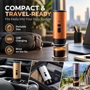 Machine à café expresso portable 3-en-1, auto-chauffante et rechargeable, pour les voyages, le camping et le bureau - Product Image 5