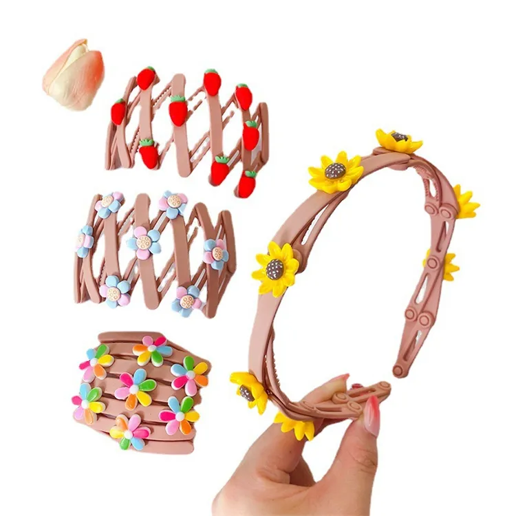 Foldable Headband Flower Hair Hoop Outdoor Portable Anti-skid Headwear Korean Style Hair Band Girls Accessories